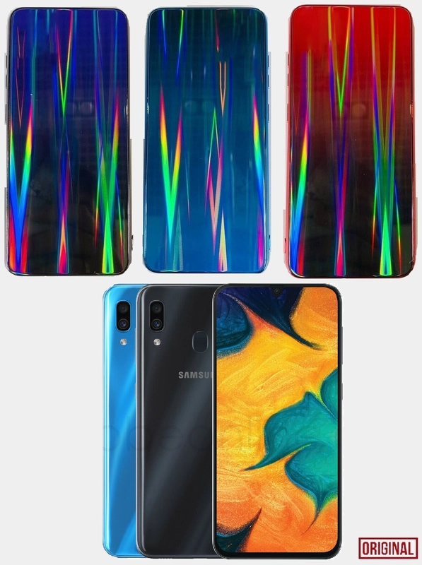 Переливающийся чехол для Samsung A30, с защитой камеры и кнопок бронь защита экрана
