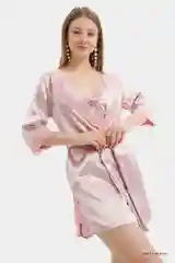 Бежевый комплект: ночная сорочка и халат