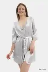 Бежевый комплект: ночная сорочка и халат