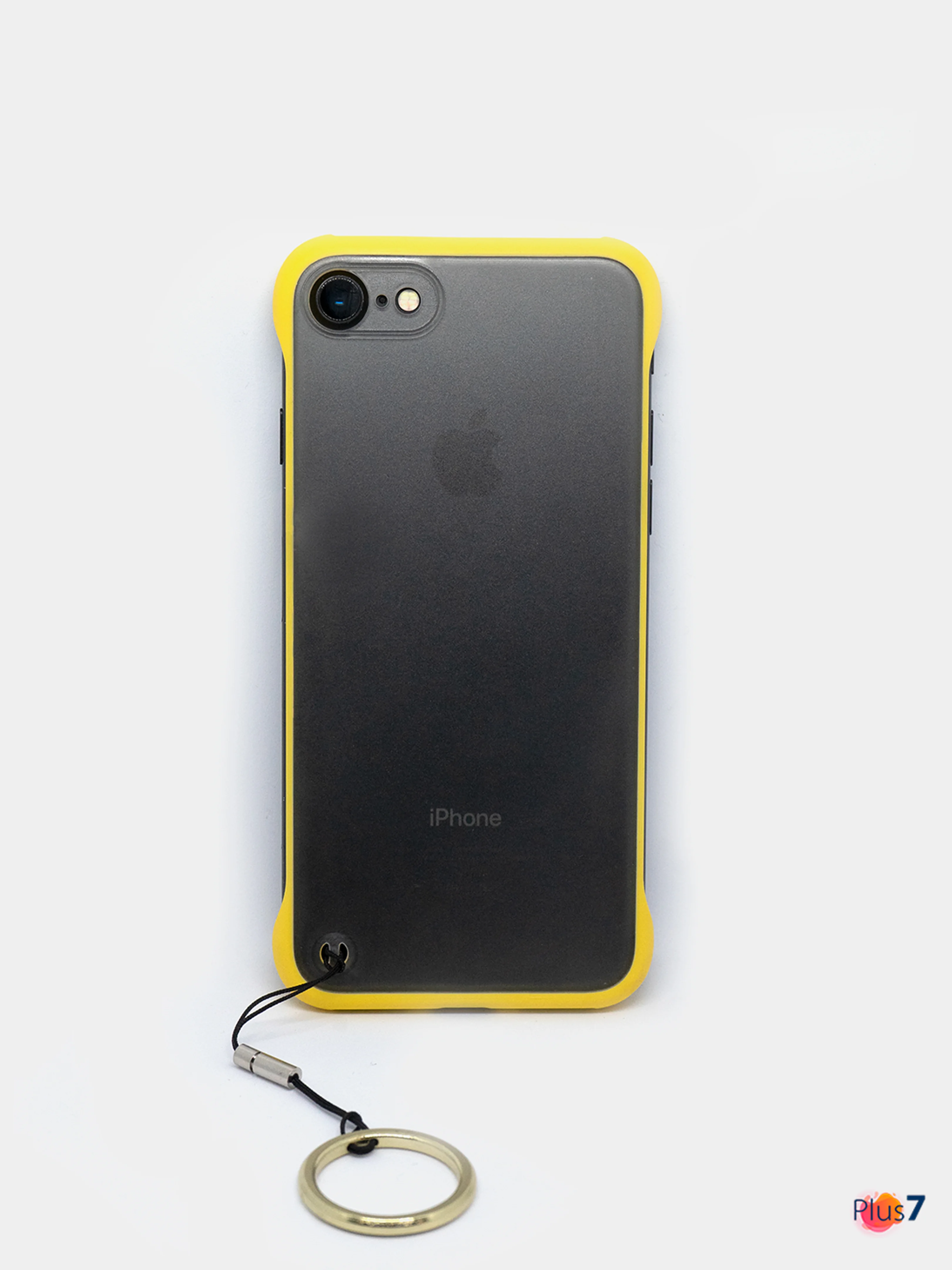 Золотой чехол для Apple iPhone 7 Plus / 8 Plus, прозрачный с держателем