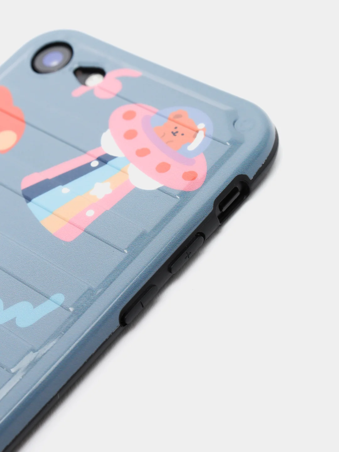 Серый чехол для iPhone "Cute Space", 6s 7, 8 Plus X, Xs Max, XR 11 Pro Max