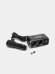 Разветвитель прикуривателя 12/24V (на 2 выхода + USB)