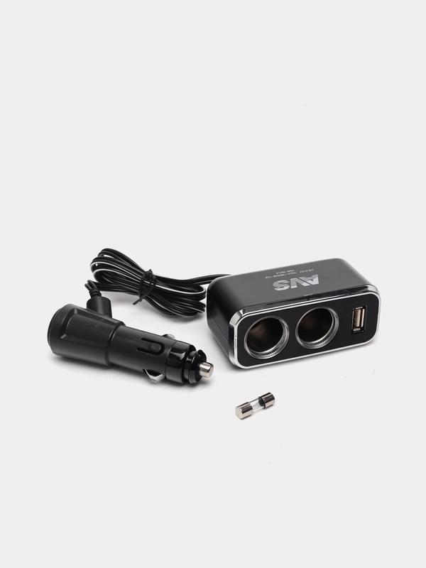 Разветвитель прикуривателя 12/24V (на 2 выхода + USB)