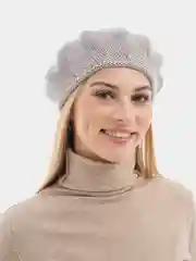 Бежевый меланж классический берет