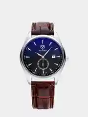 Серебряный мужские часы Yazole 306 в подарочной коробке-шкатулке