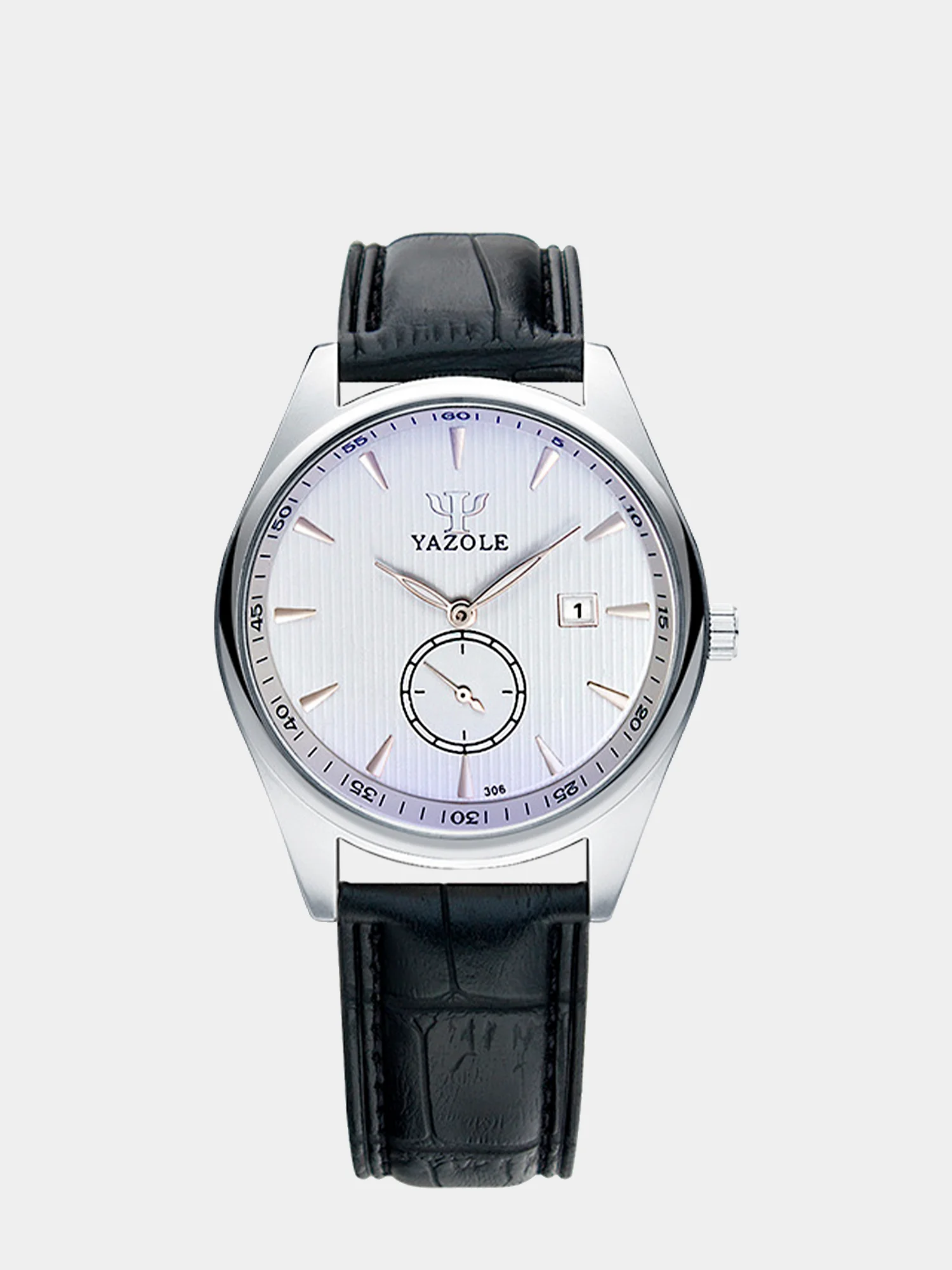 Белый мужские часы Yazole 306 в подарочной коробке-шкатулке