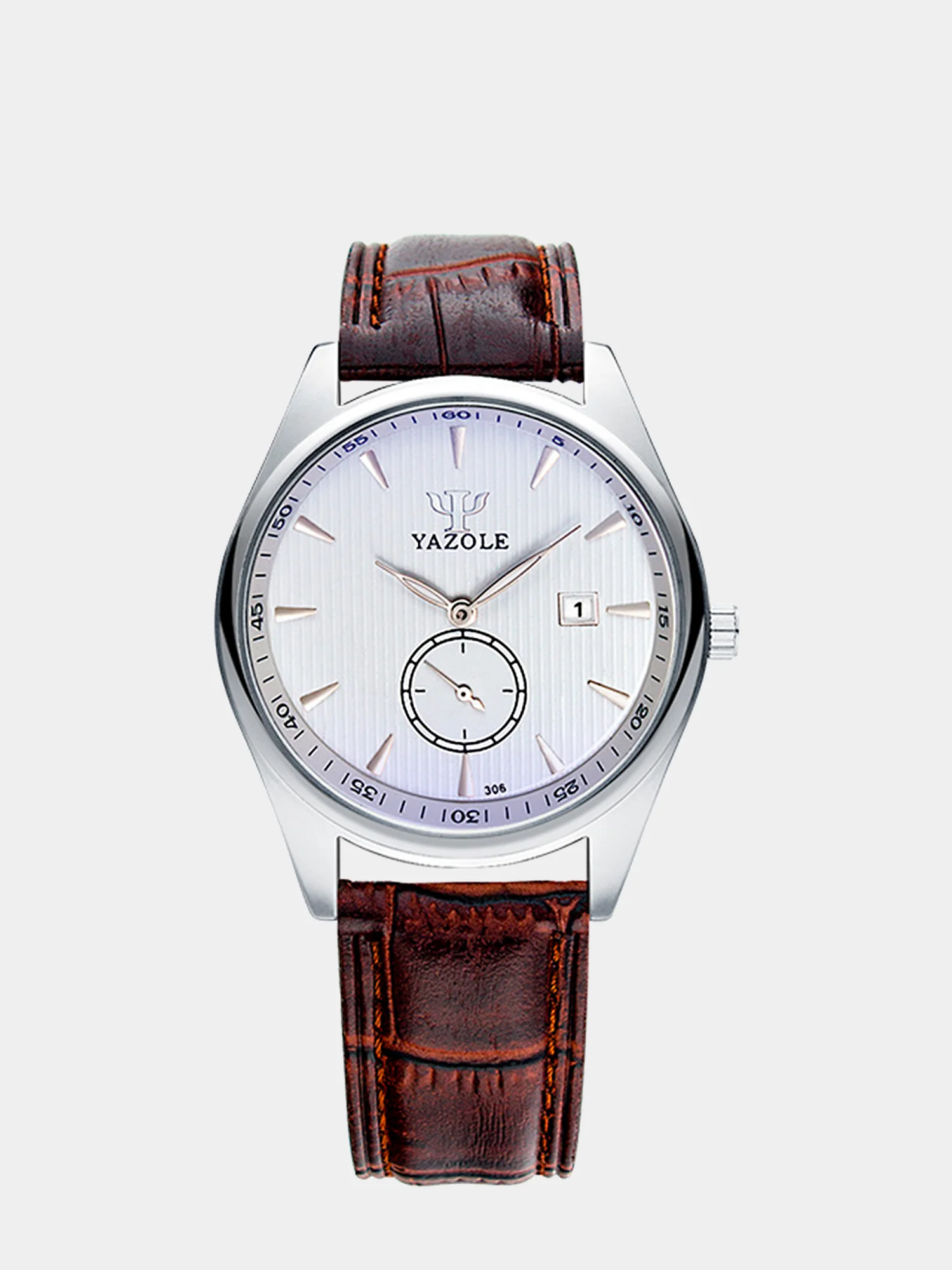 Серый мужские часы Yazole 306 в подарочной коробке-шкатулке