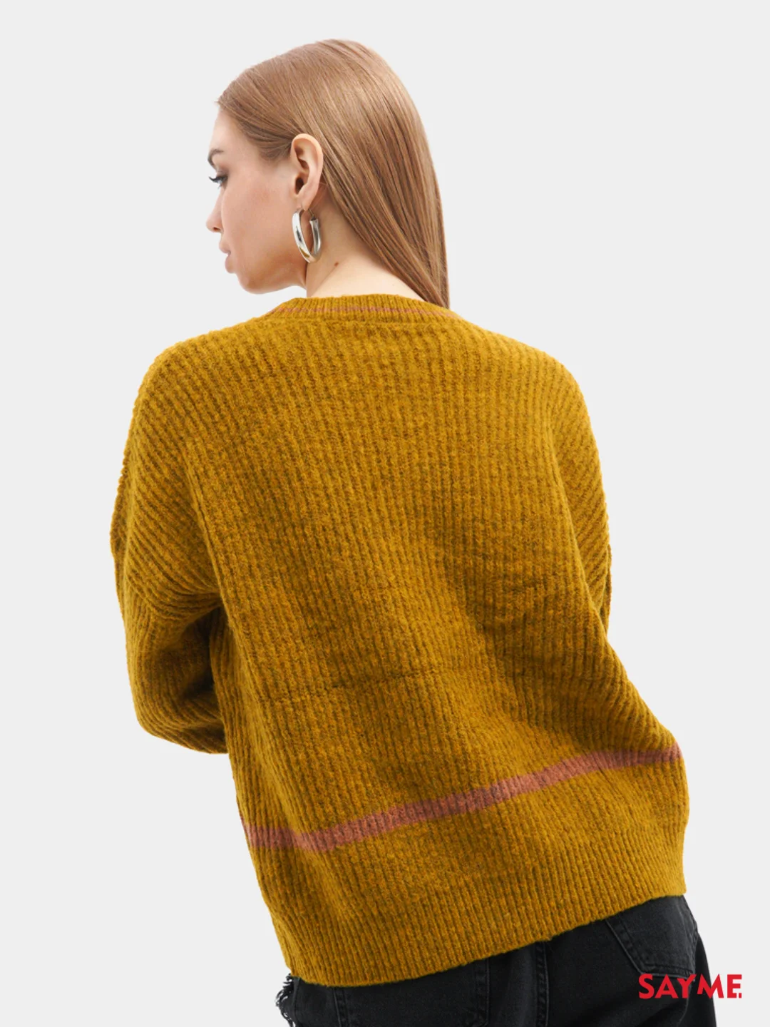 Женский вязаный свитер с полосками Knit