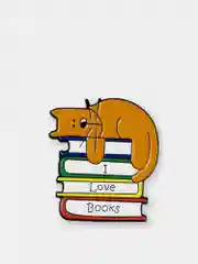 Оранжевый пин "Animals and books", значок брошь, аксессуар украшение на одежду, pkt