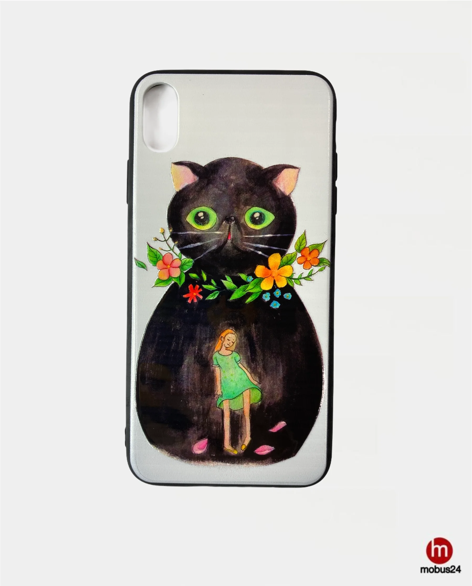 Черный чехол с рисунком для iPhone XS Max
