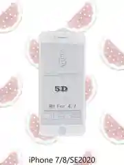 Белый защитное стекло для iPhone 7 / 8 / SE2020, полноэкранное, 9D, черное