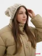 Серебряный шапка бини женская, вязаная