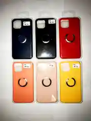 Розовый чехол для iPhone 12, 12 Pro со стальным железным кольцом подставкой