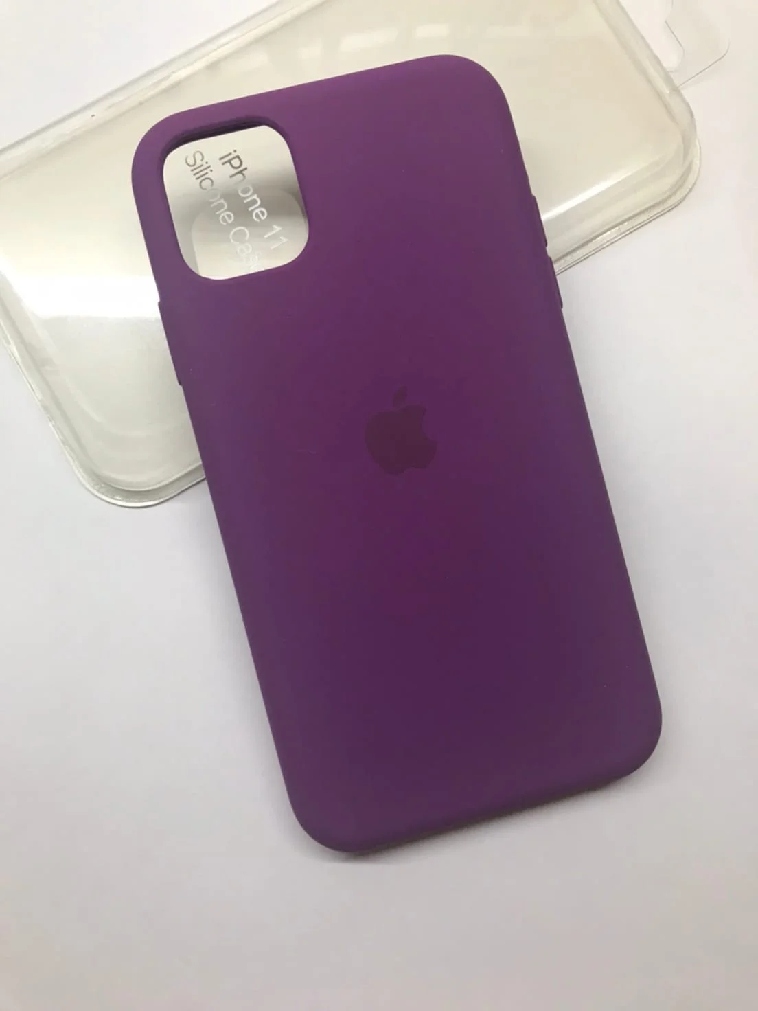 Фиолетовый защитный силиконовый чехол для iPhone 12 Pro, с яблоком