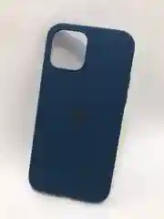 Темно-синий защитный силиконовый чехол для iPhone 12 Pro, с яблоком