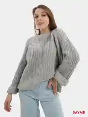 Свитер вязаный оверсайз крупной вязки Knit