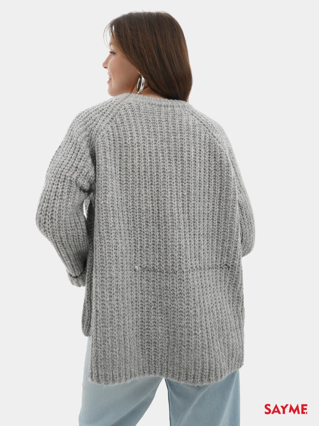Свитер вязаный оверсайз крупной вязки Knit
