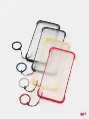 Золотой чехол для Apple iPhone X / XS прозрачный с держателем