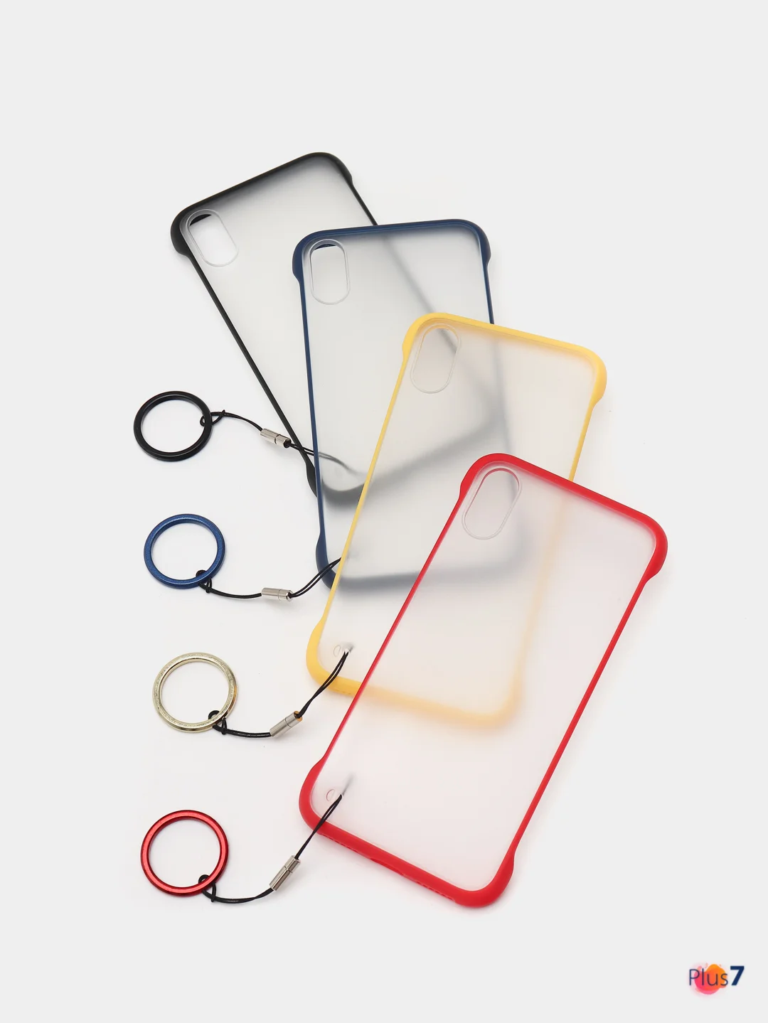 Золотой чехол для Apple iPhone X / XS прозрачный с держателем