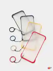 Золотой чехол для Apple iPhone X / XS прозрачный с держателем