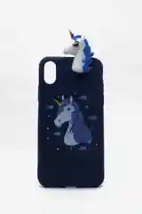Чехол для iPhone темно-синий, с игрушкой