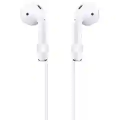 Krutoff / Силиконовый шнурок для AirPods (Эйр Подс),  белый