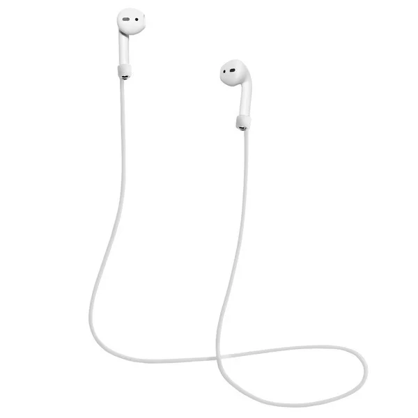 Krutoff / Силиконовый шнурок для AirPods (Эйр Подс),  белый