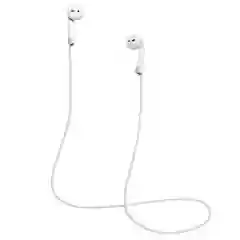 Krutoff / Силиконовый шнурок для AirPods (Эйр Подс),  белый