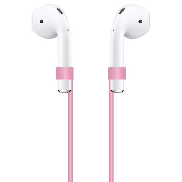 Krutoff / Силиконовый шнурок для AirPods (Эйр Подс), розовый