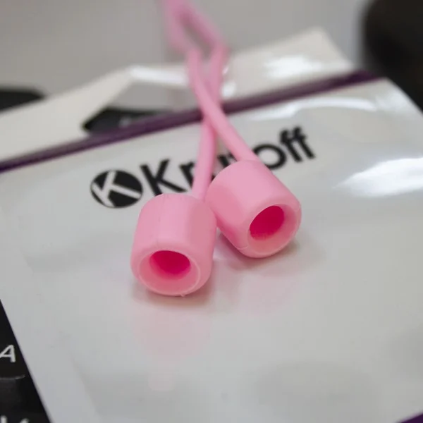 Krutoff / Силиконовый шнурок для AirPods (Эйр Подс), розовый