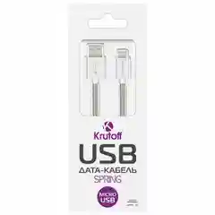 Кабель USB micro Krutoff Spring, 1 метр, белый
