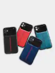 Чехол для Айфон кожаный с глянцевым противоударным стекло для iPhone IHaitun