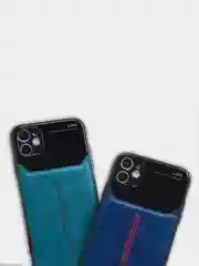 Чехол для Айфон кожаный с глянцевым противоударным стекло для iPhone IHaitun