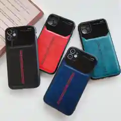 Чехол для Айфон кожаный с глянцевым противоударным стекло для iPhone IHaitun