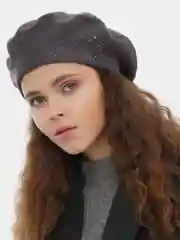 Угольный классический женский берет YSG