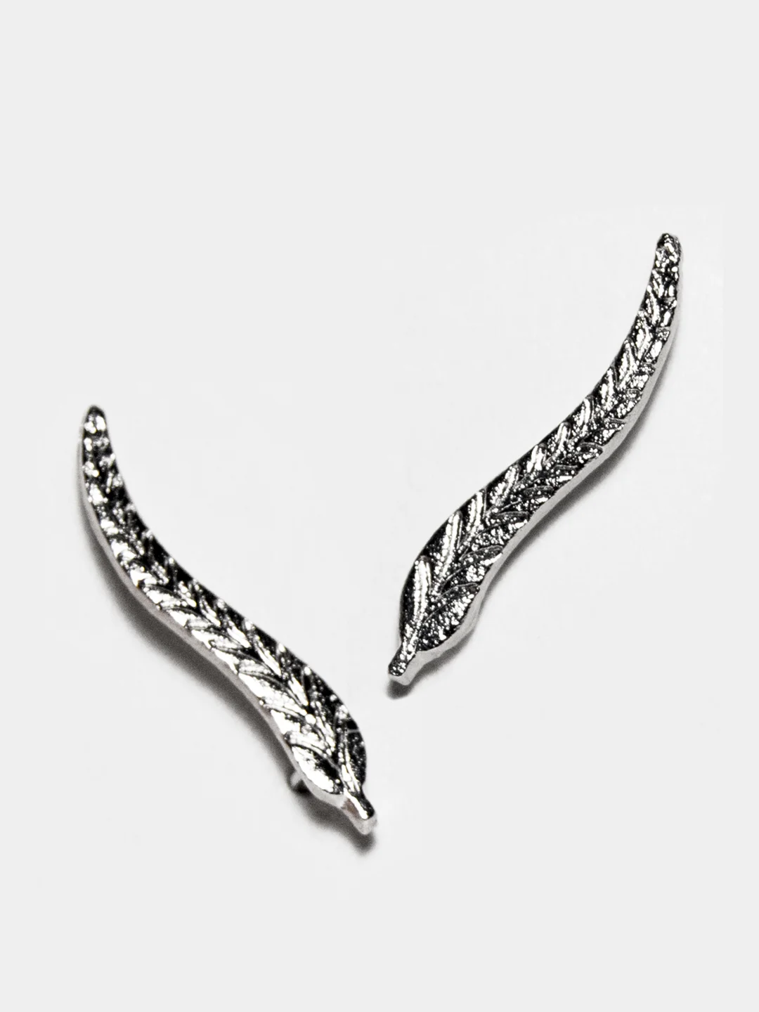 Серебряный серьги клаймберы Листья