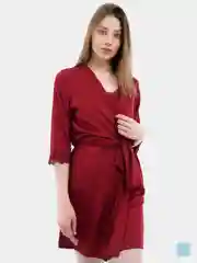 Красный атласная пижама LaFemme, 4 предмета
