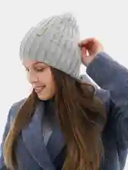 Серый меланж шапка вязаная Velanso, ангора