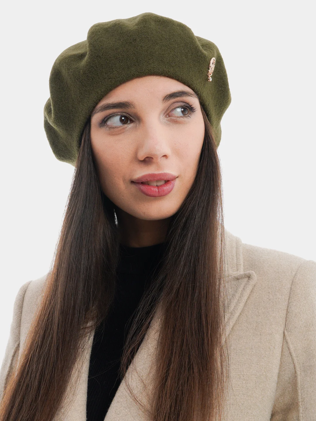 Фетровый берет однотонный, на флисе, Di Lana
