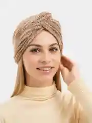 Карамельный чалма женская, вязаная