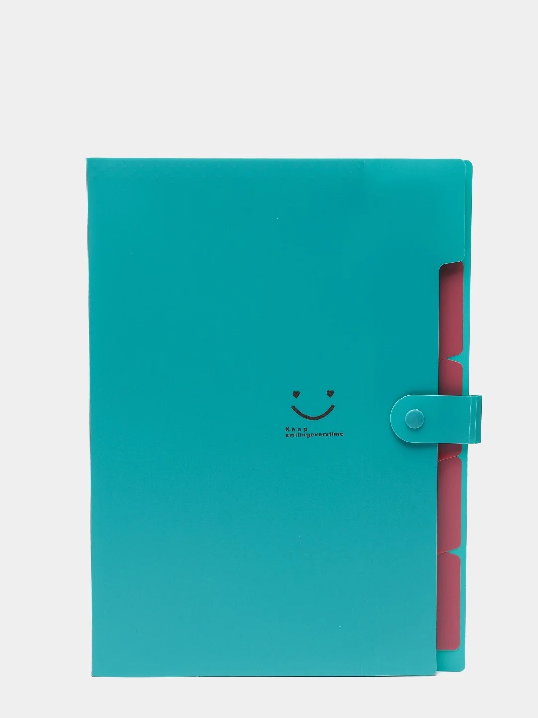 Бирюзовый папка А4 Smile everytime, на 5 отделений, для удобного хранения документов