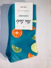 Синий носки с  фруктами