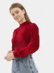 Велюровый топ с длинными рукавами