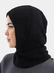 Черный капор двуслойный из ажурного трикотажа