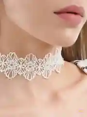 Белый чокер на шею, сексуальная кружевная повязка, женское украшение на шею, 2 цвета