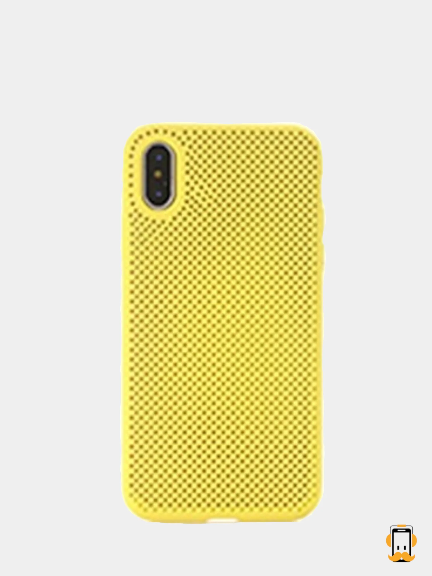 Желтый чехол iPhone Xs Max пластиковый+силиконовый в сетку