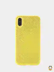 Желтый чехол iPhone Xs Max пластиковый+силиконовый в сетку
