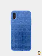 Голубой чехол iPhone Xs Max пластиковый+силиконовый в сетку