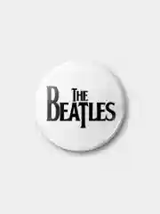 Белый значок "The Beatles" из серии "Рок", 37 мм