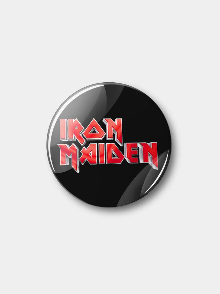 Черный значок "Iron Maiden", 37 мм